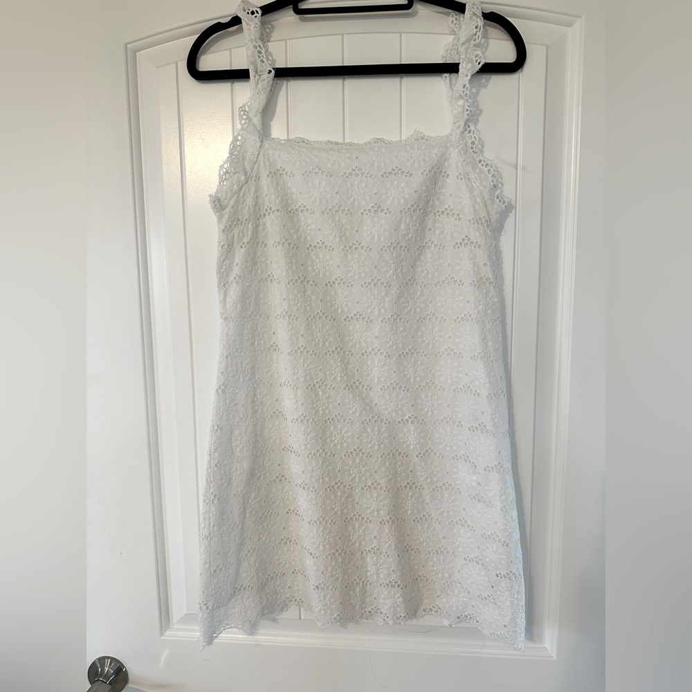 Zara white eyelet  mini dress ,Size S
